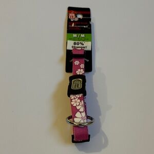 Pink Floral Medium Dog Collar